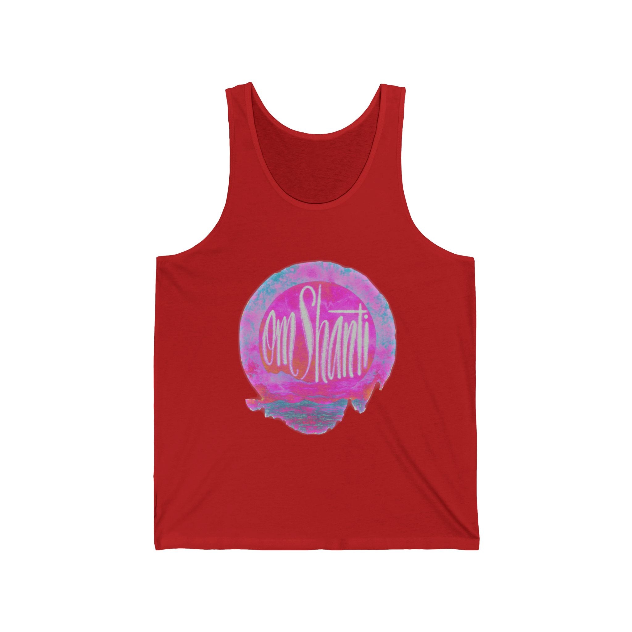 Unisex Jersey Tank - 'Om Shanti' Bohemian Vibe Tank Top