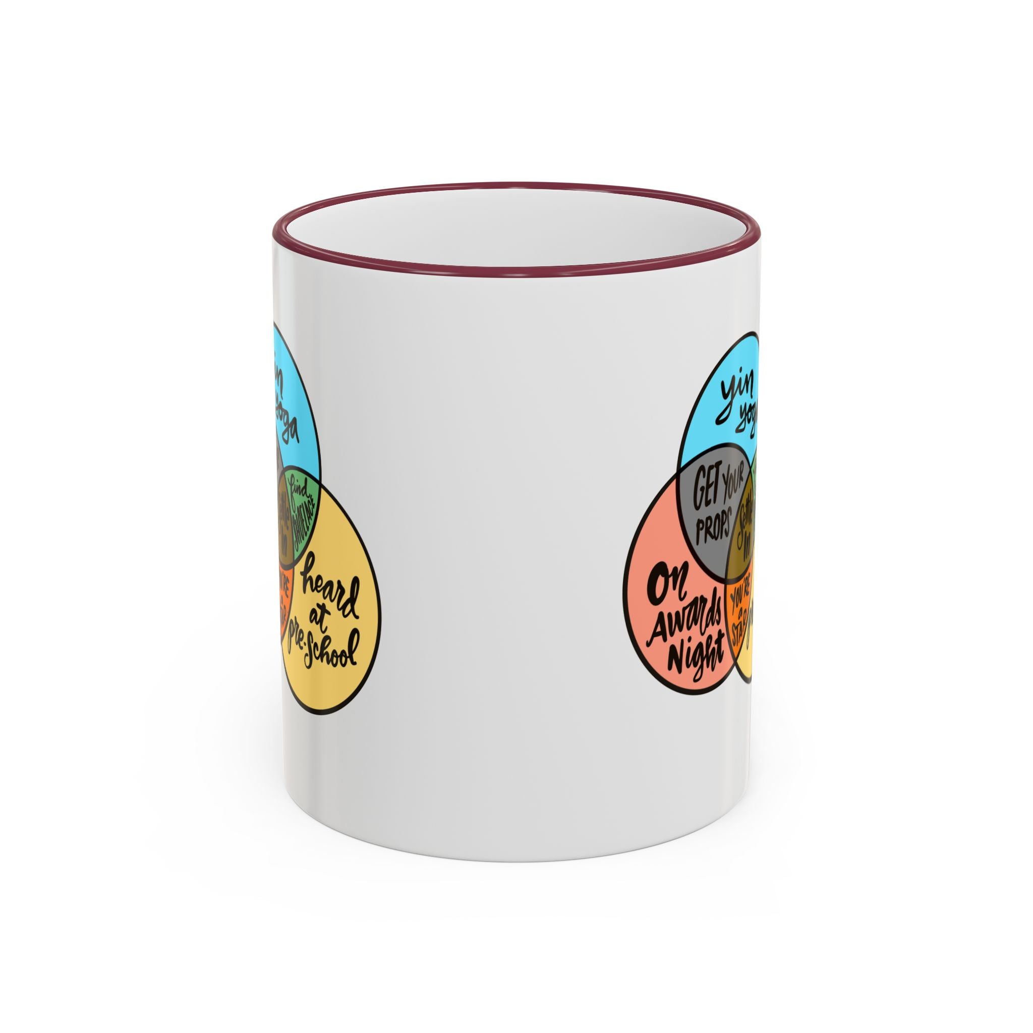Yin Yoga Venn diagram Accent Rim & Handle Mug 11 oz