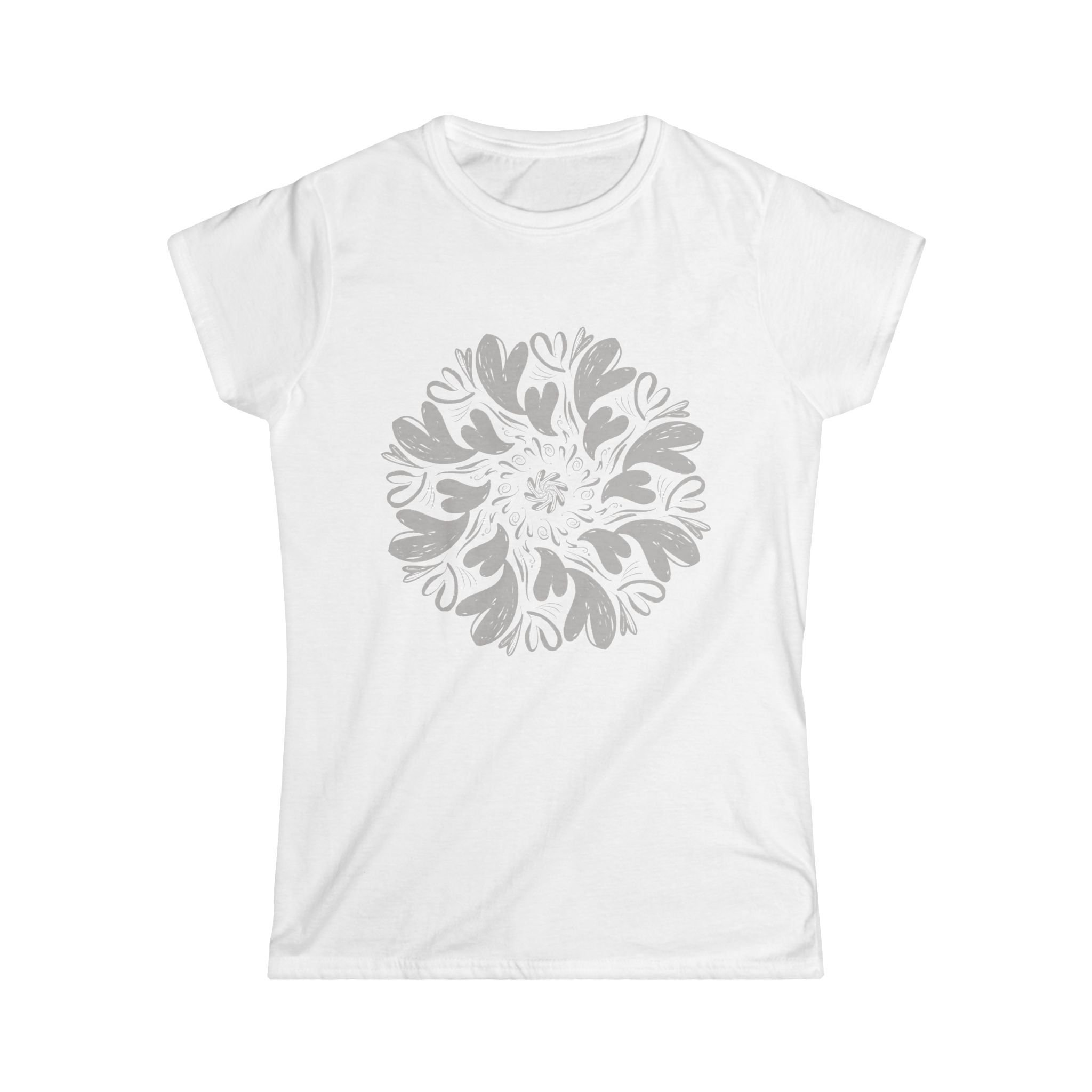Elegant Floral Women's Softstyle Tee, Casual Wear, Summer Top, Gift for Her, Daily Comfort Shirt