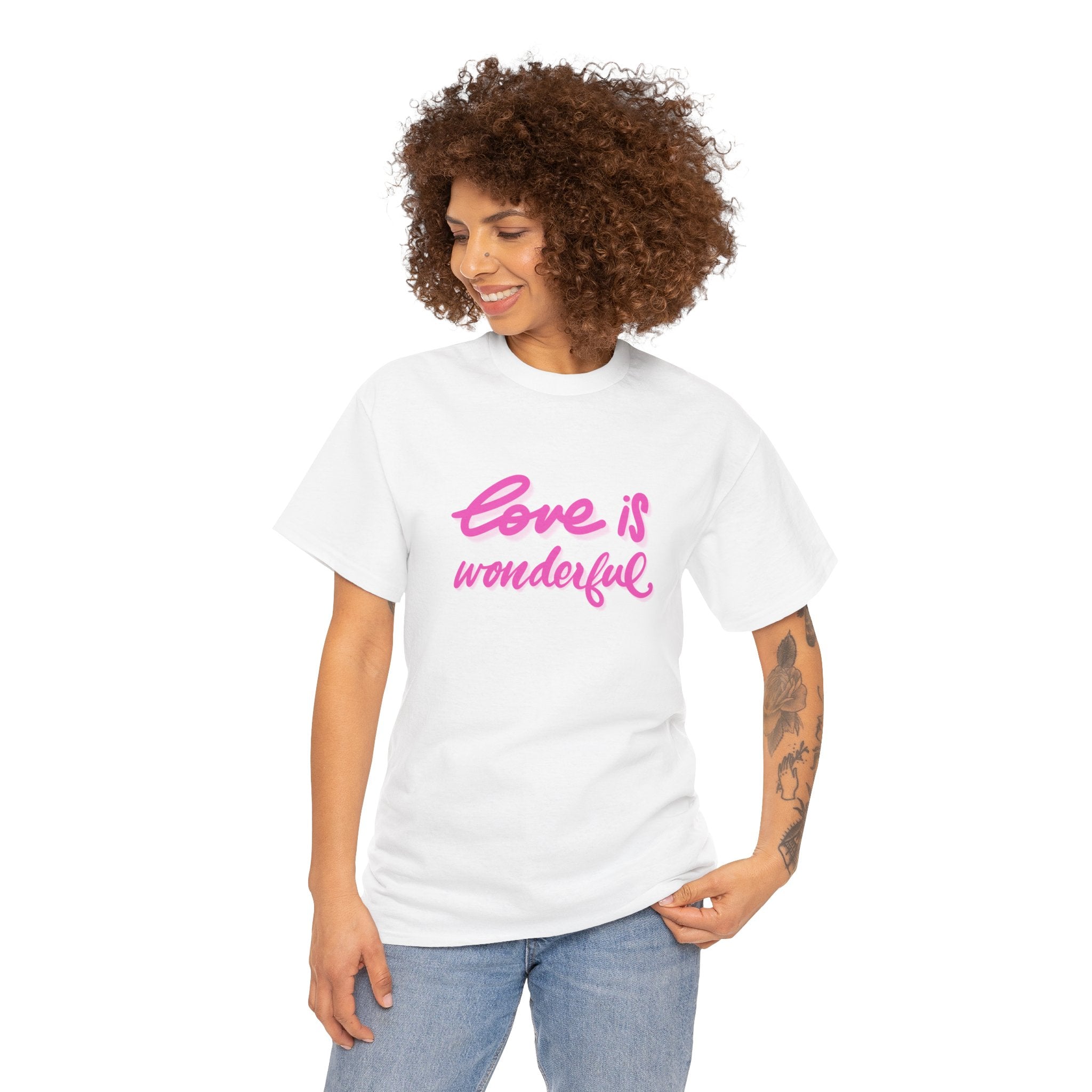 Love Is Wonderful Unisex Heavy Cotton Tee - Celebrate Love & Positivity